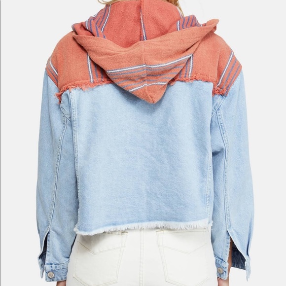 Free People Baja Hooded Denim Jacket 